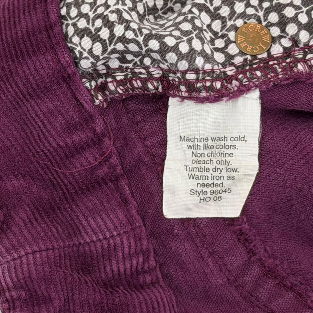 J.Crew Corduroy Pants Womens Size 8R Purple Bootcut Stretch 32.5 Inseam Casual - Picture 6 of 8